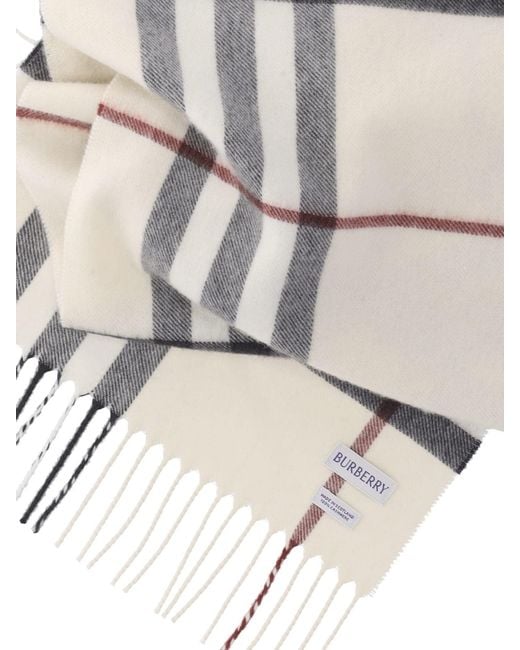 Sciarpa Cashmere "Check" di Burberry in White
