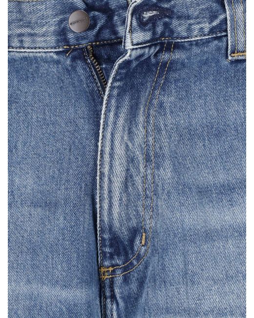 Carhartt Blue Wide Jeans "Single Knee" for men