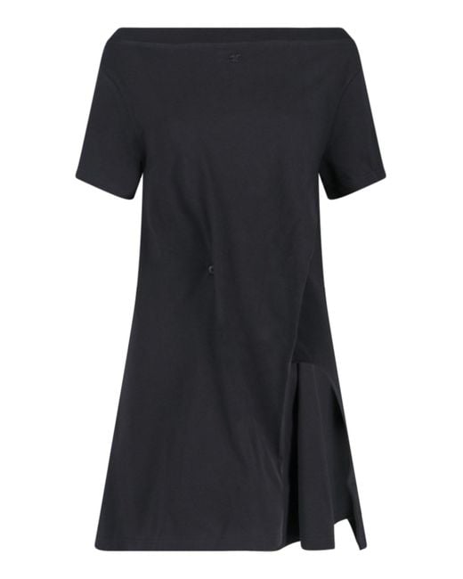 Courreges Black Asymmetric Short Dress