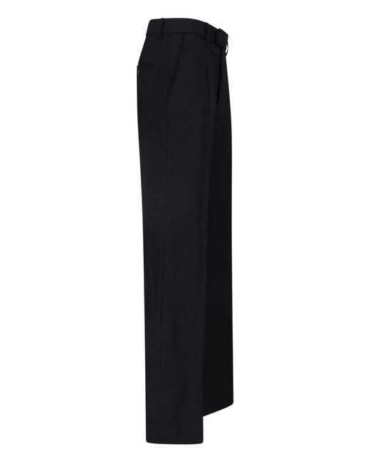 Nili Lotan Blue Tailored Wide-Leg Wool Trousers