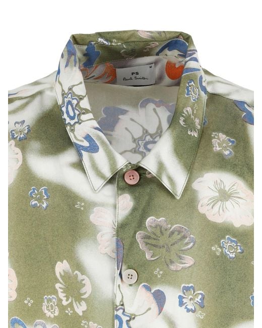 Paul Smith Green 100% Lyocell Button-Front Shirt For for men