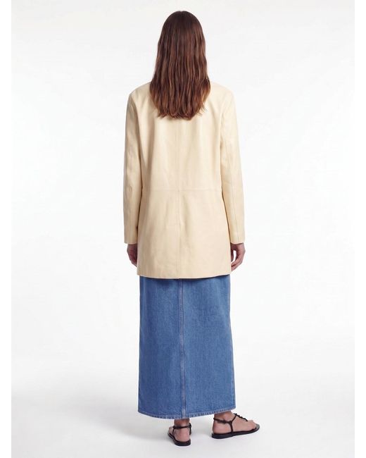 Jil Sander Natural Cream Minimalist Boxy Classic Collar Jacket