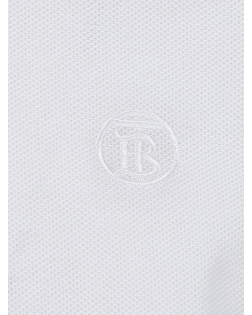 Burberry White Logo Polo Shirt for men