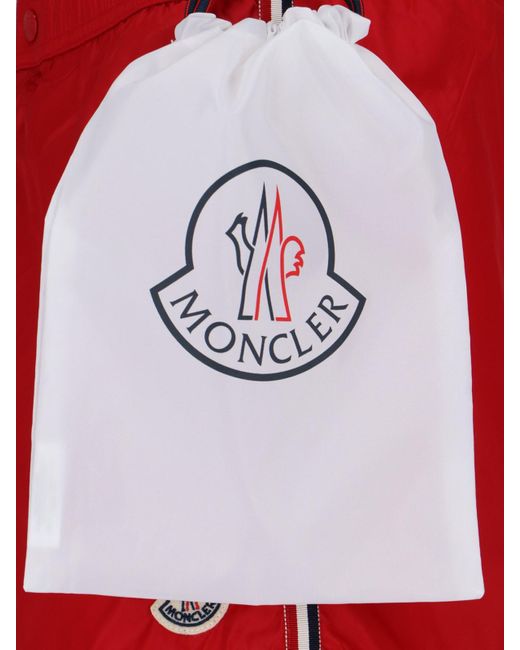 Moncler Red Logo Swim Shorts for men