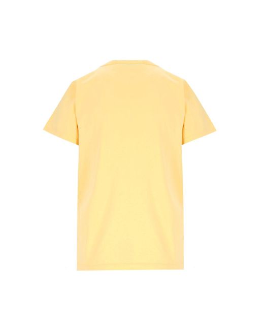 Maison Kitsuné Yellow 'fox Head Patch Classic' T-shirt