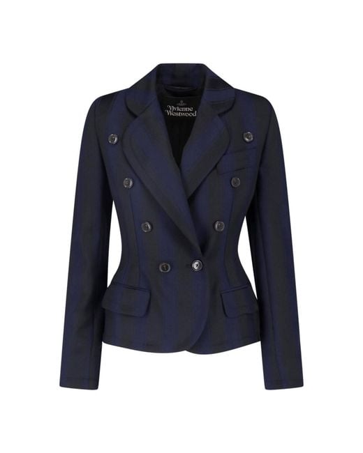 Vivienne Westwood Blue Tailored Double-Breasted Blazer Jacket