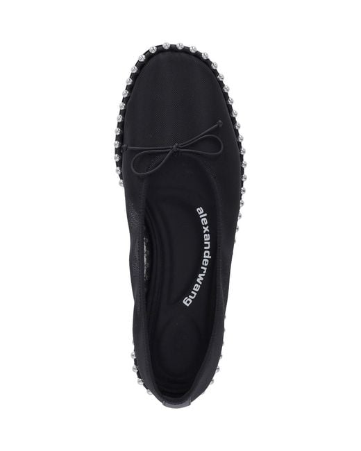 Alexander Wang Black Lina Studded Mesh Ballerinas