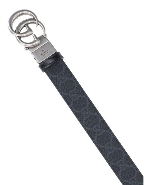 Cintura Reversibile "Gg Marmont" di Gucci in Black da Uomo