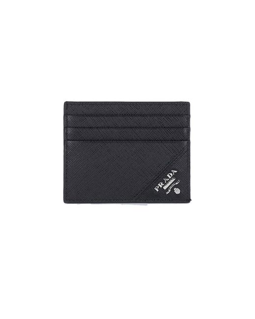 Prada Black Cardholder Logo for men