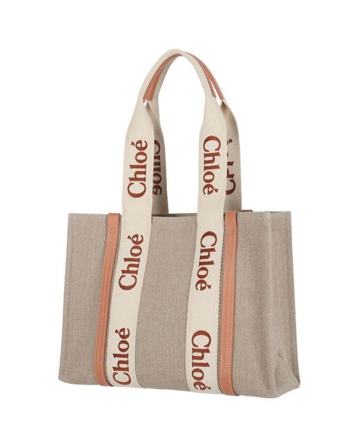 Borsa Tote "Woody" di Chloé in Natural