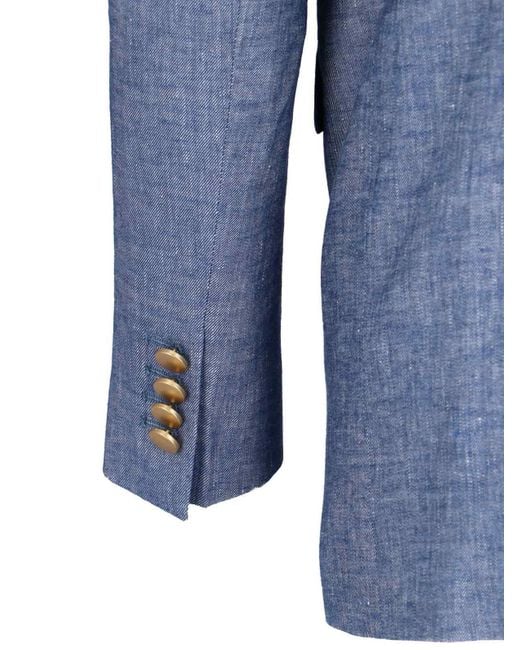 Tagliatore Blue Double-Breasted Blazer