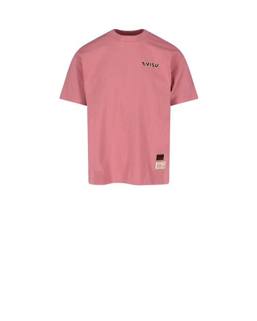 Evisu Pink 'godhead' Back Print T-shirt for men