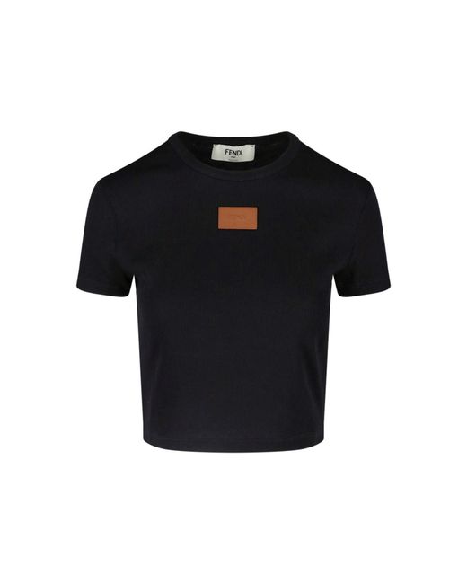 Fendi Black T-Shirt Logo