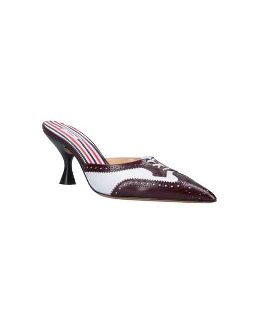 Thom Browne Metallic Pointed-Toe Sculpted Heel Leather Mules