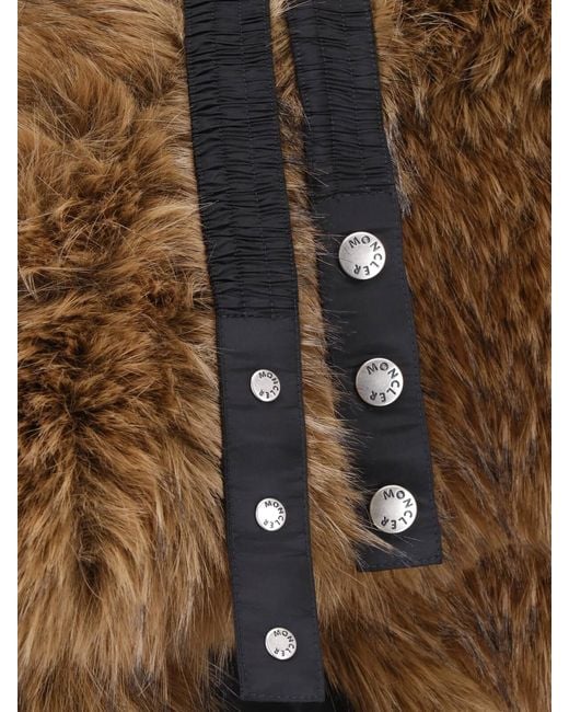 Moncler Natural Faux Fur Scarf