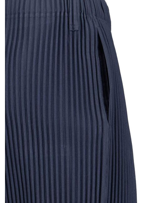 HOMME PLISSÉ Blue Pleated Trousers for men