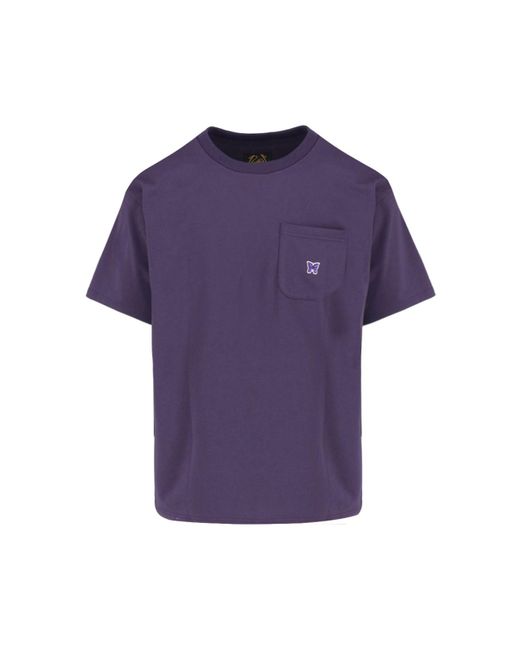 T-Shirt Logo di Needles in Purple da Uomo