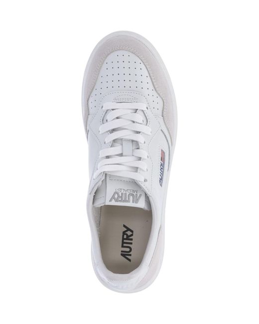 Autry White Leather & Suede Low-Top Sneaker For for men