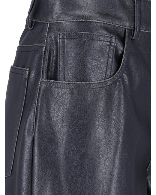 MM6 by Maison Margiela Blue Faux Leather Shorts