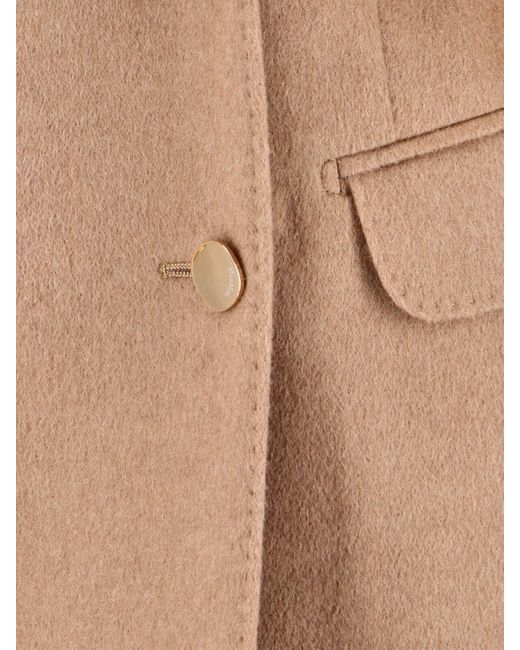 Max Mara Natural Double-Breasted Camel Blazer
