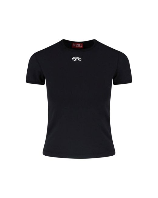 DIESEL Black T-Shirt Logo "Oval-D"