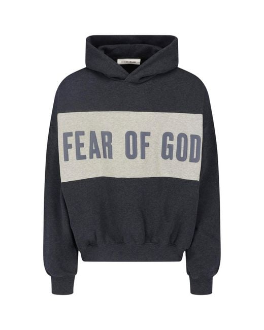 Fear Of God Black Hoodie Logo for men
