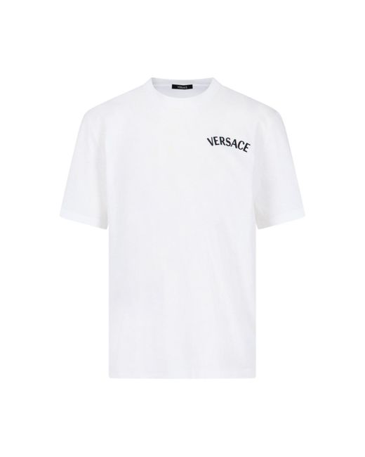 T-Shirt "Milano Stamp" di Versace in White da Uomo