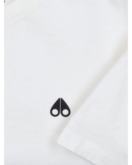 T-Shirt Logo di Moose Knuckles in White da Uomo