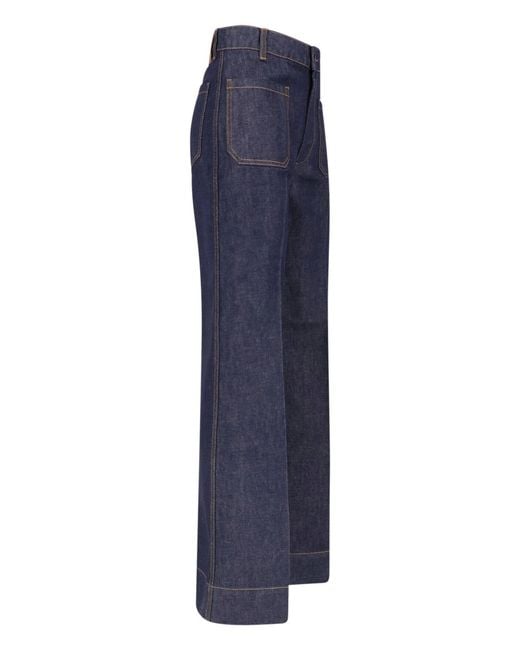 Victoria Beckham Blue Tailored 100% Cotton Denim Jeans