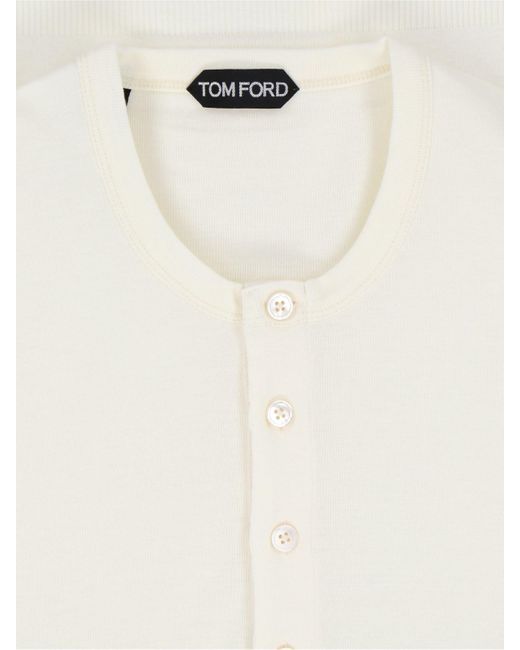 Tom Ford White 'henley' T-shirt for men