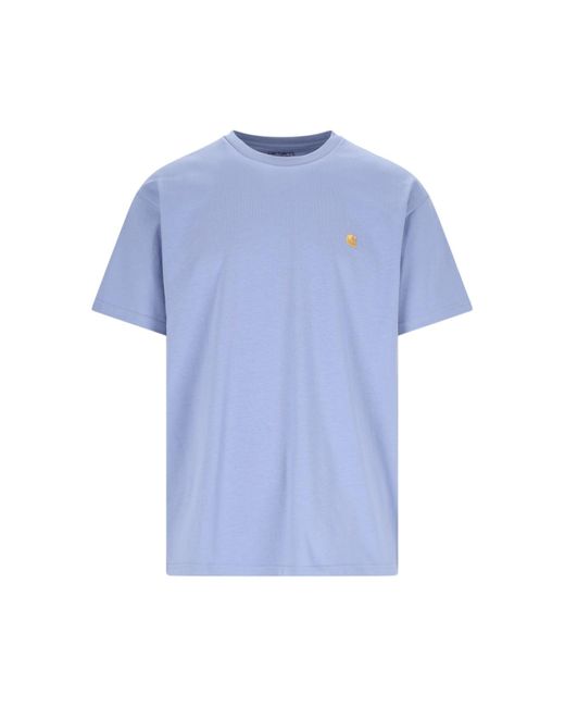 Carhartt Blue S/s "chase" T-shirt for men