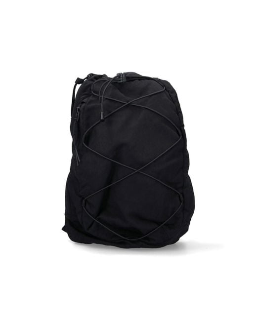 Zaino Monospalla Logo di C P Company in Black da Uomo