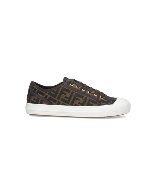 Fendi Brown Trim Sneakers for men