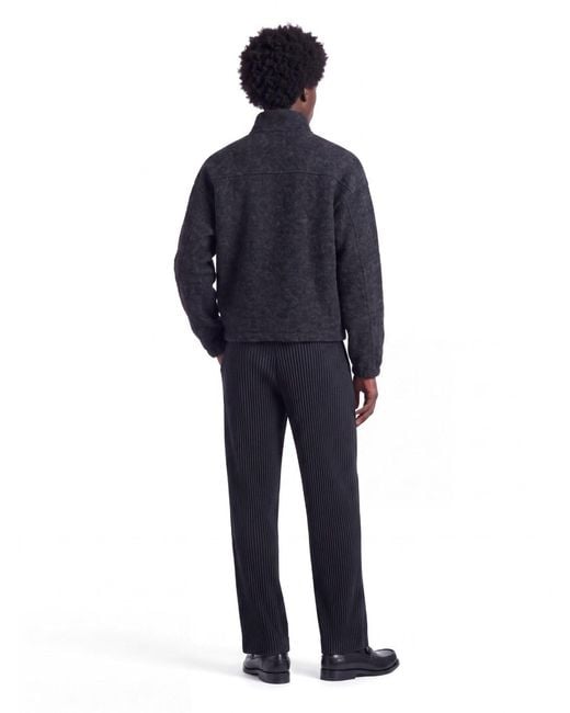 Homme Plissé Issey Miyake Blue Pleated Button Closure Straight-Leg Pants for men