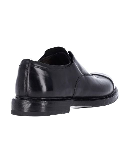 Premiata Black Leather Slip-On Derby for men