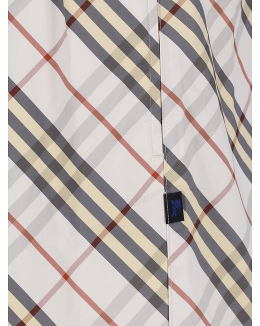 Burberry White Swimsuit “Check” for men