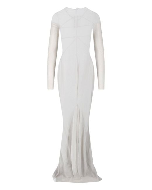 Rick Owens White Maxi Dress "Temple"