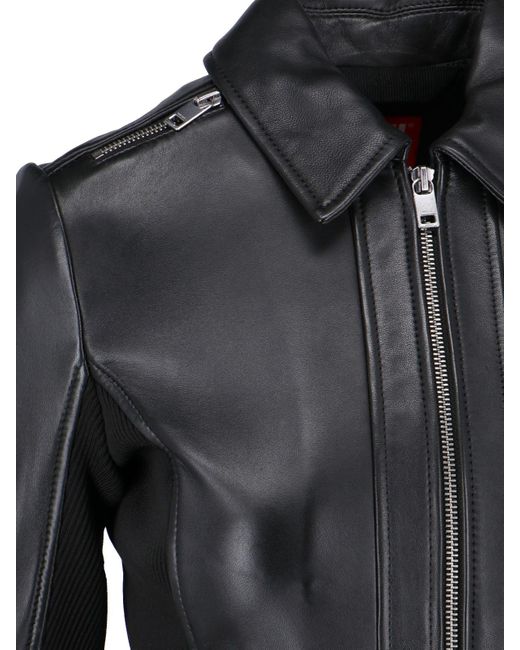 DIESEL Black Crop Biker Jacket