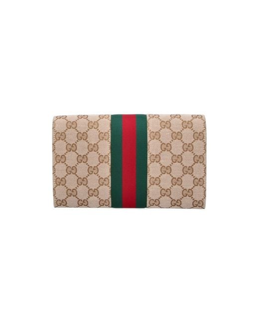 Gucci White Wallet With Shoulder Strap "Horsebit Web"