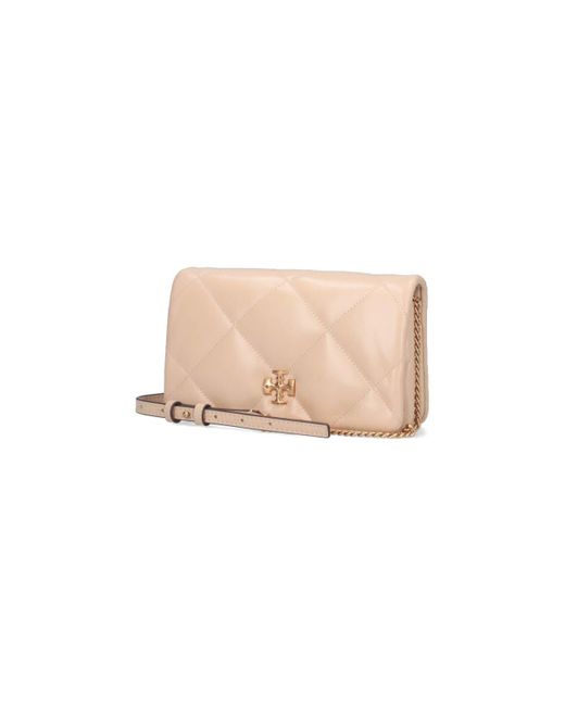 Portafoglio Con Catena "Kira" di Tory Burch in White