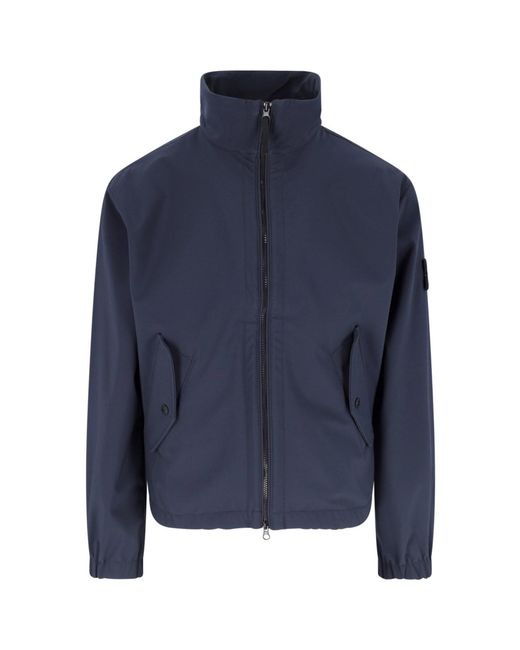 Stone Island Blue Jacket Zip "Soft Shell-R" for men