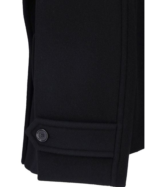 Chloé Black Double-Breasted Wool Blend Coat