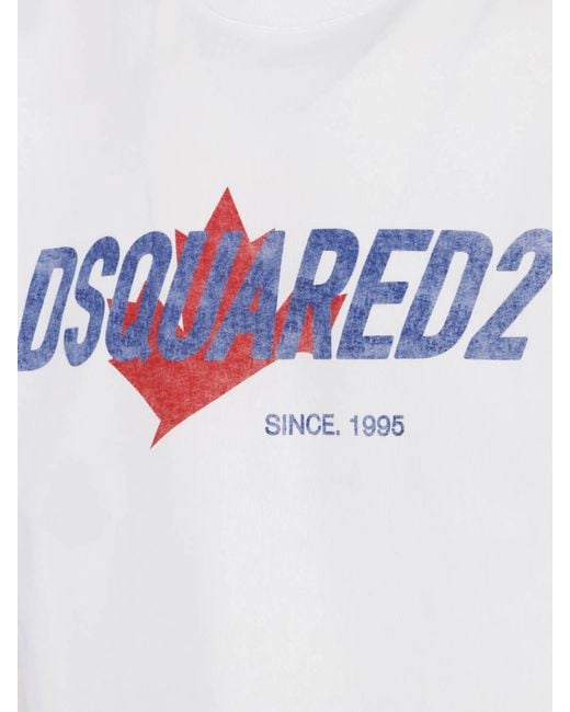 DSquared² White 100% Cotton Crewneck T-Shirt for men
