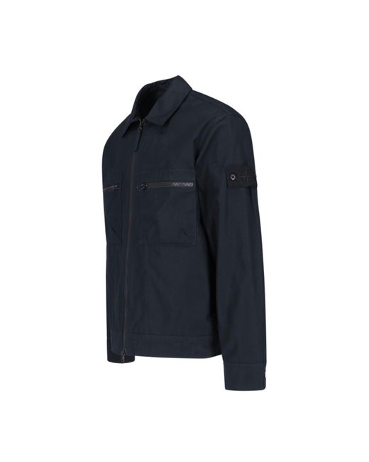 Stone Island Blue 'o-ventile Ghost' Zip Jacket for men