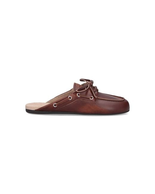 Miu Miu Brown Calf Leather Mules