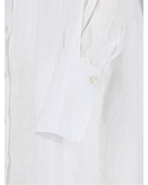 Finamore 1925 White Long Linen Dress