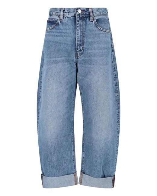 FRAME Blue Straight-Leg Design With Mid-Rise Waist And Finish