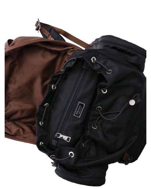 Prada Black Large Backpack Logo for men