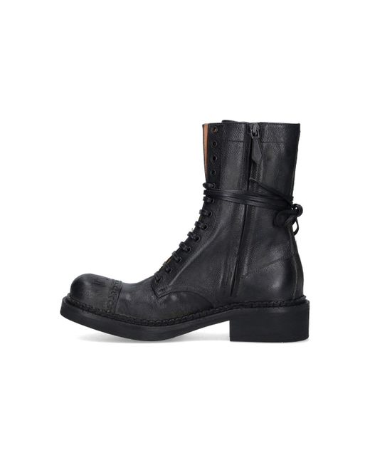 Miu Miu Black Lace Up Ankle Boots