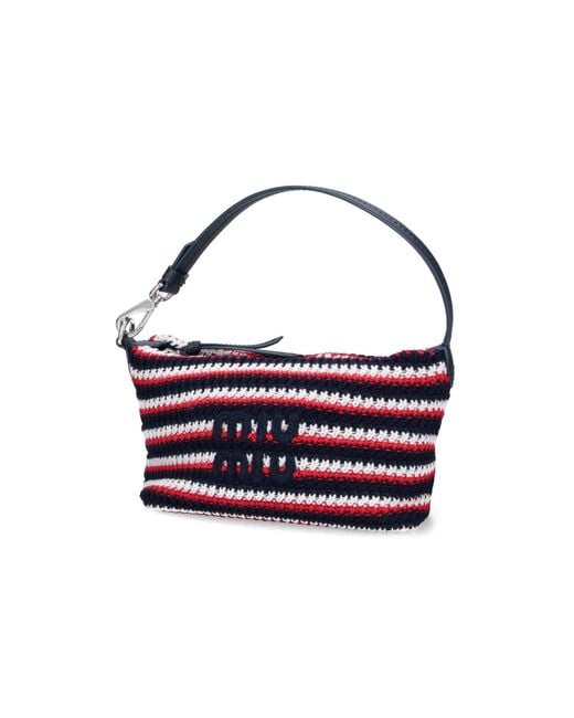 Pouch Logo di Miu Miu in Blue